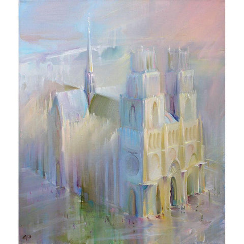 La cathedrale Sainte-Croix (Orleans) Black Modern Wood Framed Art Print by Romanov, Roman