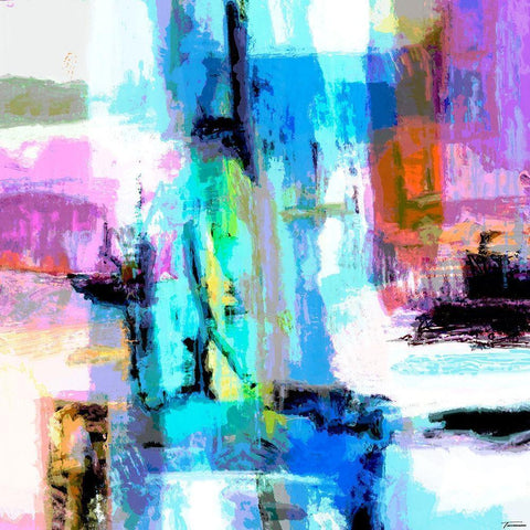 Concept II Black Modern Wood Framed Art Print with Double Matting by Tienhaara, Michael