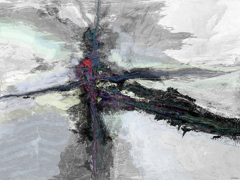 B and W  Color Accents I Black Ornate Wood Framed Art Print with Double Matting by Tienhaara, Michael