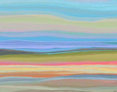 Contours IX Black Ornate Wood Framed Art Print with Double Matting by Tienhaara, Michael