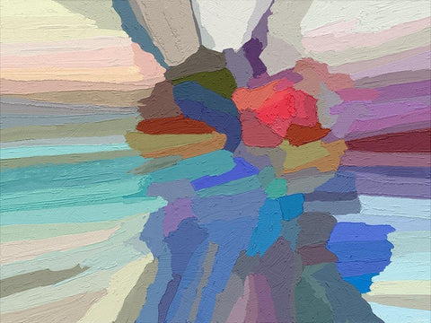 Pulsations II White Modern Wood Framed Art Print with Double Matting by Tienhaara, Michael