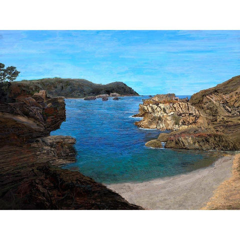 Coastal Inlet II Gold Ornate Wood Framed Art Print with Double Matting by Tienhaara, Michael