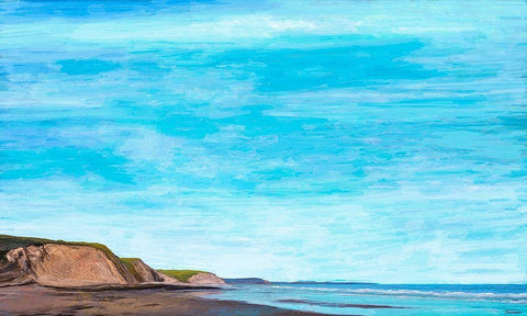 Ocean Cliffs II Black Ornate Wood Framed Art Print with Double Matting by Tienhaara, Michael