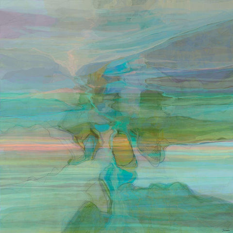 Passive I Landscape Version II Gold Ornate Wood Framed Art Print with Double Matting by Tienhaara, Michael