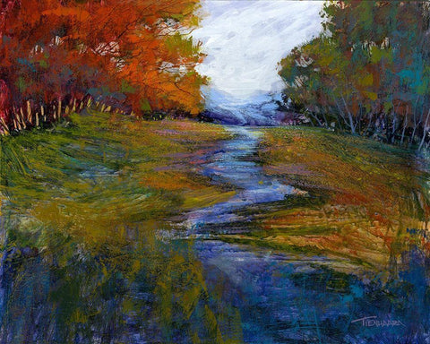 Tranquil Dreams II White Modern Wood Framed Art Print with Double Matting by Tienhaara, Michael
