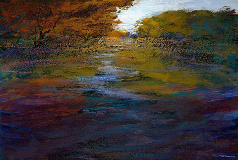 Serene Journey II Black Ornate Wood Framed Art Print with Double Matting by Tienhaara, Michael