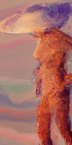 Female Standing I White Modern Wood Framed Art Print with Double Matting by Tienhaara, Michael