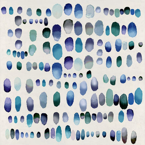 Playful Jewel Tones I White Modern Wood Framed Art Print with Double Matting by Perry, Angela