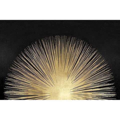 Sunburst Rising on Black White Modern Wood Framed Art Print by Young, Abby