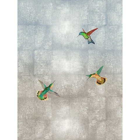 Hummingbirds II Gold Ornate Wood Framed Art Print with Double Matting by Blake, Madeline
