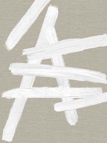 Crossroads White on Tan II White Modern Wood Framed Art Print with Double Matting by Roberts, Ellie