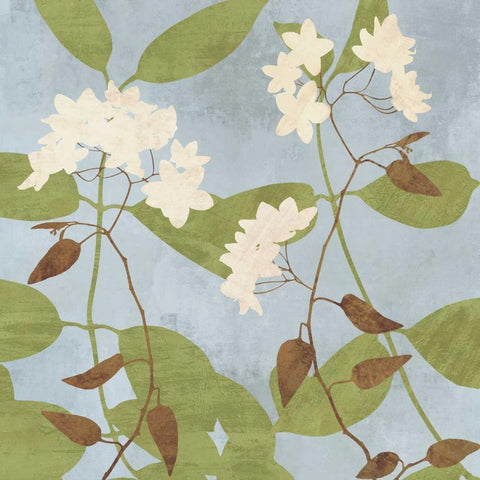 Secret Garden I White Modern Wood Framed Art Print with Double Matting by Lange, Erin