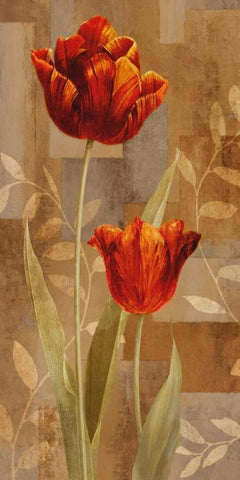 Red Impression II Black Ornate Wood Framed Art Print with Double Matting by Lange, Erin