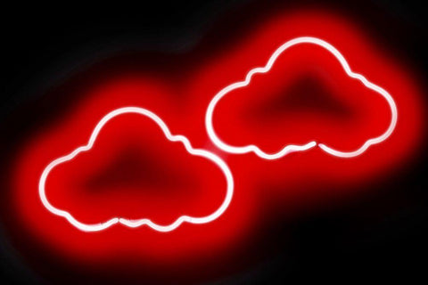 Neon Clouds RB White Modern Wood Framed Art Print with Double Matting by Carr, Hailey