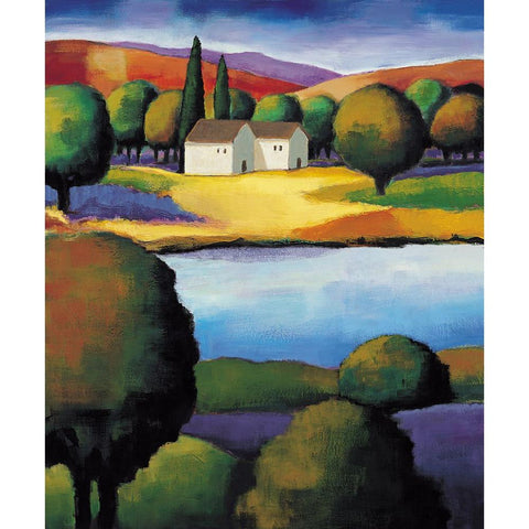 Ojai Morning I Black Modern Wood Framed Art Print with Double Matting by Clarke, Janine