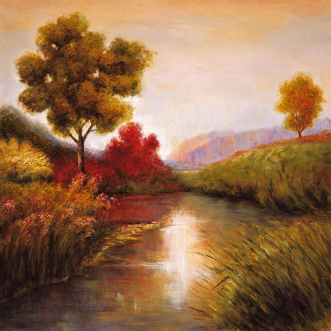 Idyllic I Black Modern Wood Framed Art Print by Leonard, Jeffrey