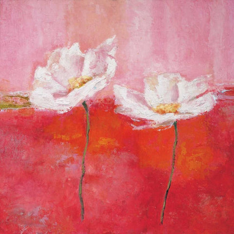 Fleurs en rose I Gold Ornate Wood Framed Art Print with Double Matting by Herbert, Isabelle
