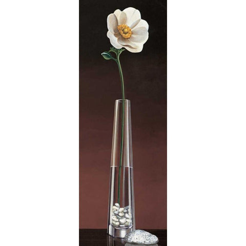 Anemone Haiku White Modern Wood Framed Art Print by Ross, Yuki