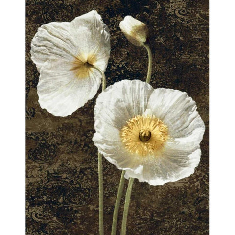 Poppies I Gold Ornate Wood Framed Art Print with Double Matting by Seba, John