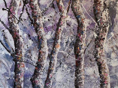 Cool Trees Black Ornate Wood Framed Art Print with Double Matting by Foster, Joseph Marshal