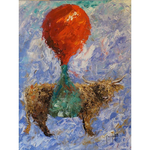 Steer Black Modern Wood Framed Art Print with Double Matting by Foster, Joseph Marshal