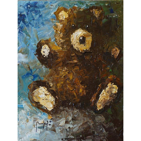 Teddy Bear Gold Ornate Wood Framed Art Print with Double Matting by Foster, Joseph Marshal