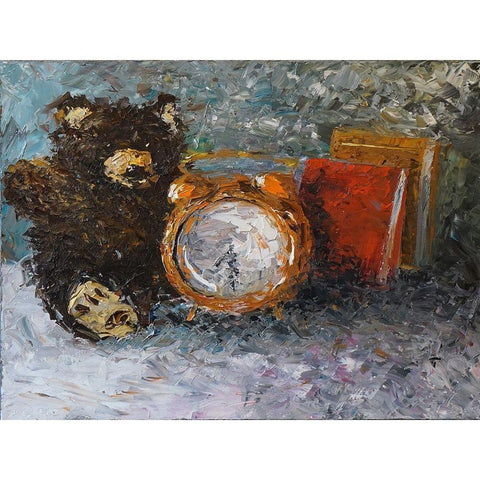 Teddy Bear Time Gold Ornate Wood Framed Art Print with Double Matting by Foster, Joseph Marshal