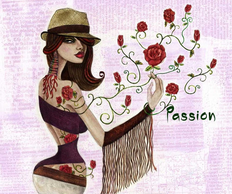 Diablo White Modern Wood Framed Art Print with Double Matting by Goddess, Jami