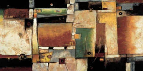 Strata White Modern Wood Framed Art Print with Double Matting by Parsons, Jonathan