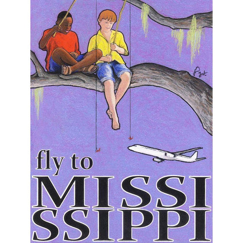 Fly to Mississippi Gold Ornate Wood Framed Art Print with Double Matting by Got, Jean Pierre