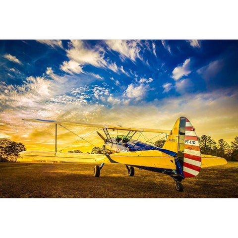 Stearman Black Modern Wood Framed Art Print with Double Matting by Slemp, John