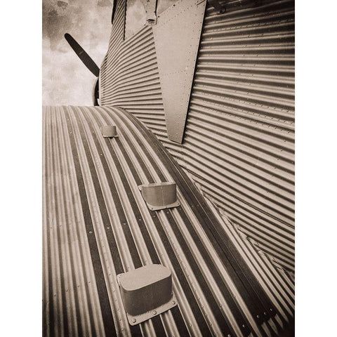 Airplane View White Modern Wood Framed Art Print by Slemp, John