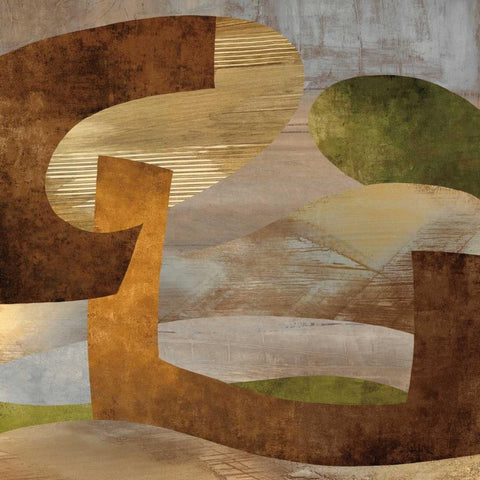 Conjunction II Black Modern Wood Framed Art Print with Double Matting by Baker, Kevin