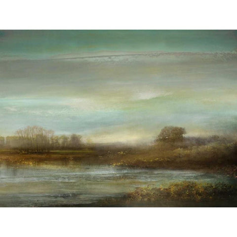 Mist on the Pond Gold Ornate Wood Framed Art Print with Double Matting by Corbin, Kelly