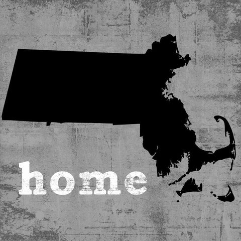 Massachusetts  Black Modern Wood Framed Art Print by Wilson, Luke