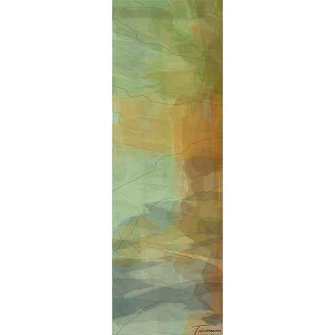 Passages Tryptic Left Gold Ornate Wood Framed Art Print with Double Matting by Tienhaara, Michael