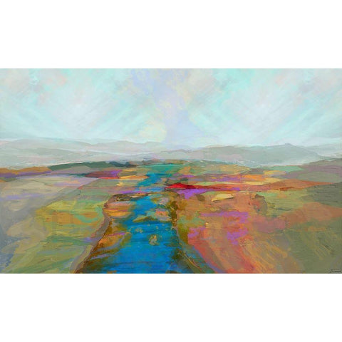 Mountain vista I White Modern Wood Framed Art Print by Tienhaara, Michael