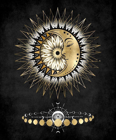 Meditative Moon II White Modern Wood Framed Art Print with Double Matting by Jeffries, Oliver