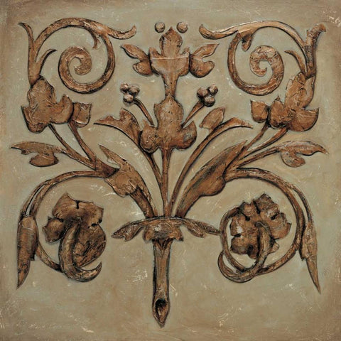 Decorative Scroll II Black Ornate Wood Framed Art Print with Double Matting by Segovia, Pablo