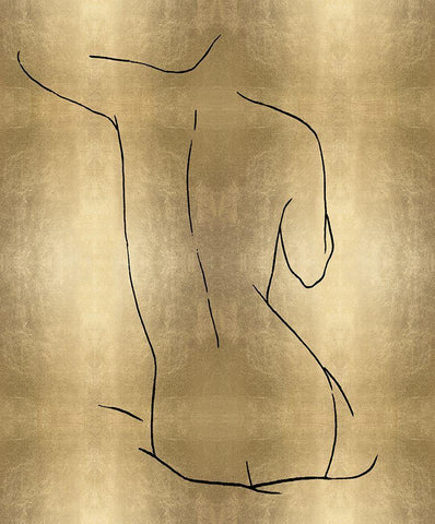 Female Figure Gold V White Modern Wood Framed Art Print with Double Matting by Blake, Madeline