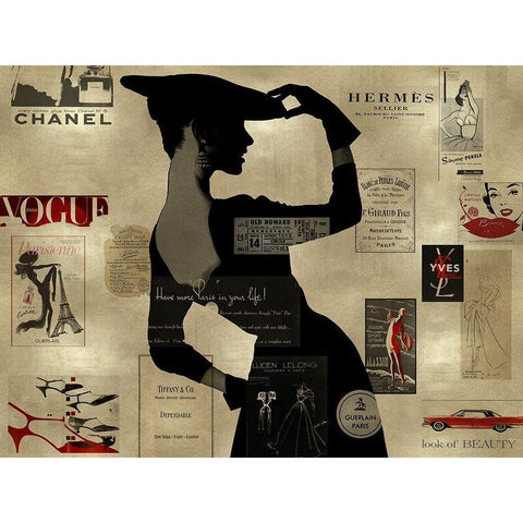 High Fashion on Gold II Gold Ornate Wood Framed Art Print with Double Matting by Pearson, Amanda