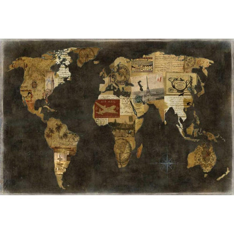 Faraway Places Gold Ornate Wood Framed Art Print with Double Matting by Brennan, Russell