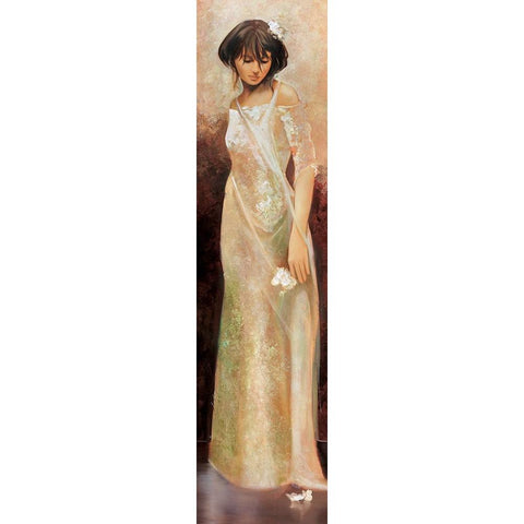 Fiorella Black Modern Wood Framed Art Print with Double Matting by Di Scenza, Ron