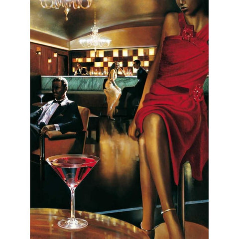 Night Out Gold Ornate Wood Framed Art Print with Double Matting by Di Scenza, Ron
