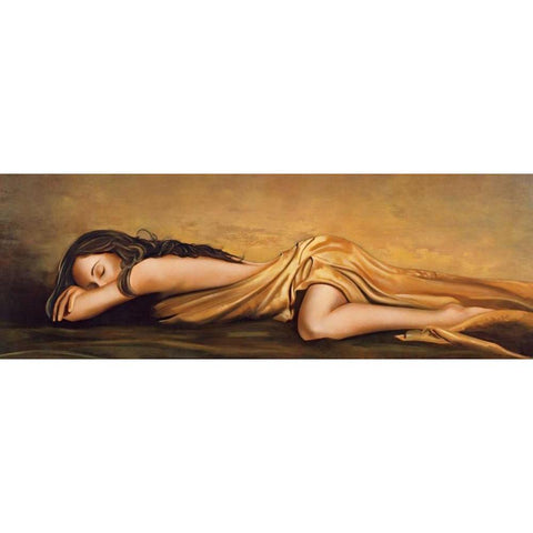 Resting Gold Ornate Wood Framed Art Print with Double Matting by Di Scenza, Ron