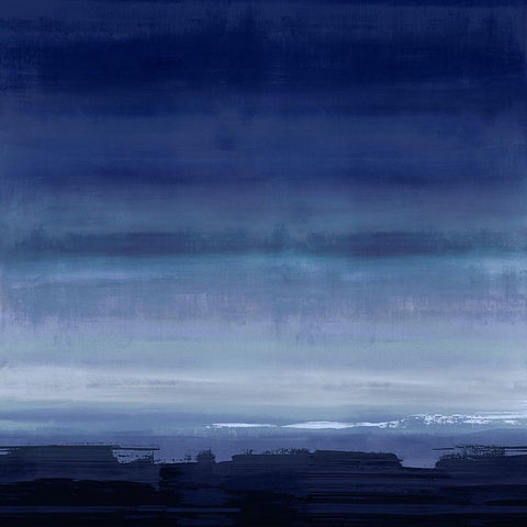 Midnight Blue Black Modern Wood Framed Art Print with Double Matting by Springer, Rachel