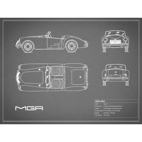 MGM GA-Grey Black Modern Wood Framed Art Print with Double Matting by Rogan, Mark