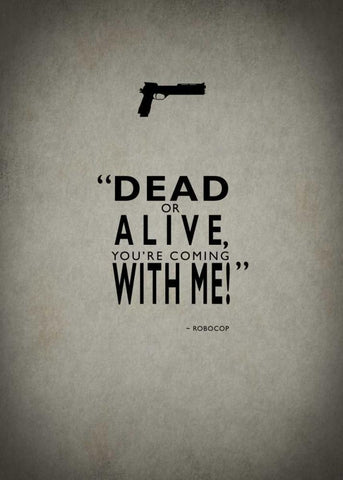 Robocop White Modern Wood Framed Art Print with Double Matting by Rogan, Mark