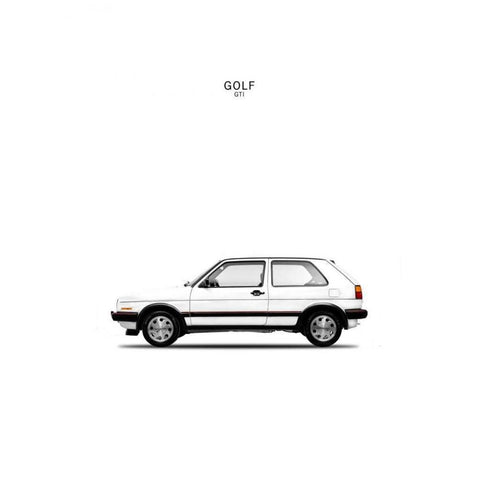 Golf GTI Mk2 White White Modern Wood Framed Art Print by Rogan, Mark