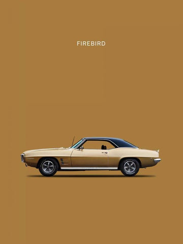 Pontiac Firebird 1969 White Modern Wood Framed Art Print with Double Matting by Rogan, Mark